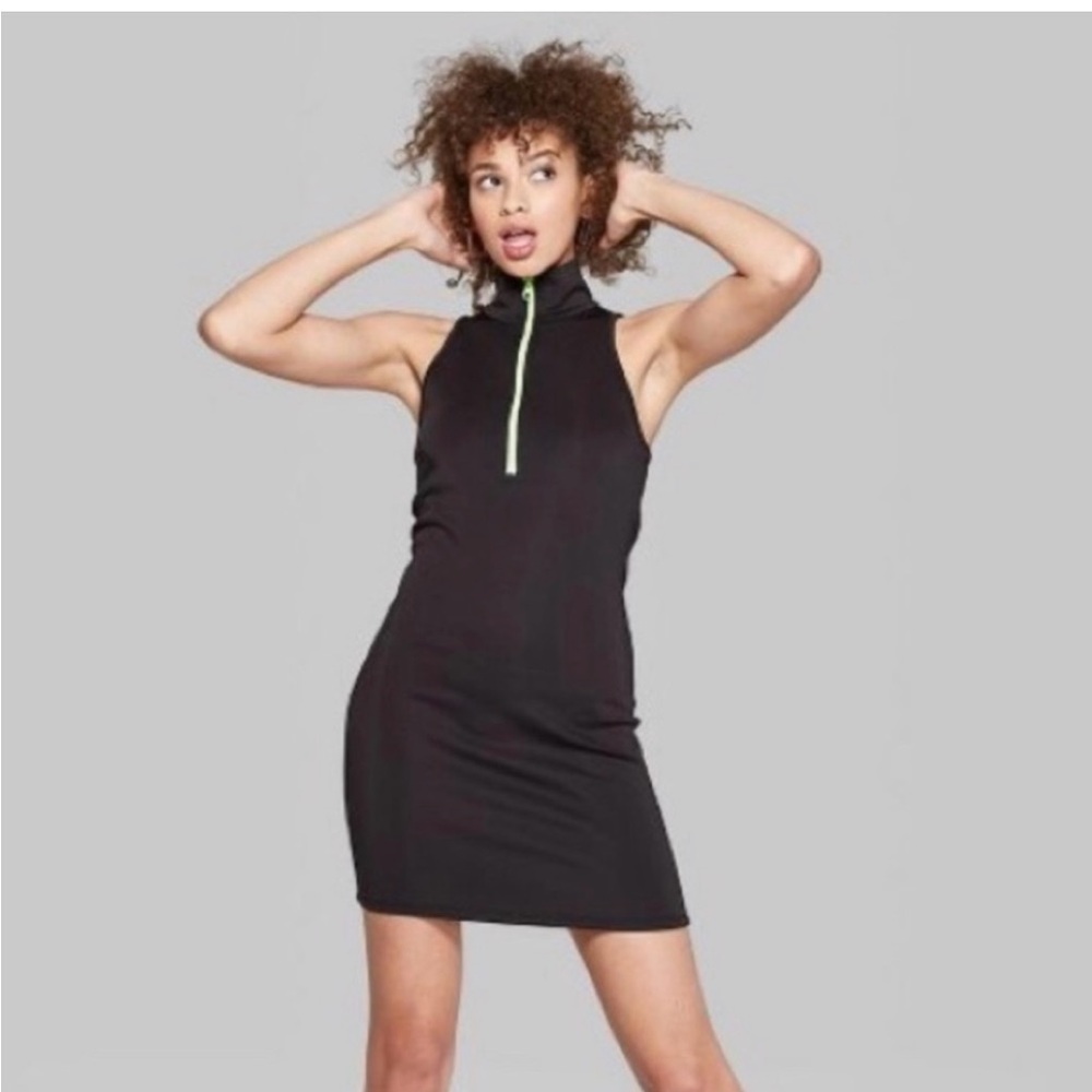 Wild Fable Neon Zipper Sleeveless Bodycon Dress